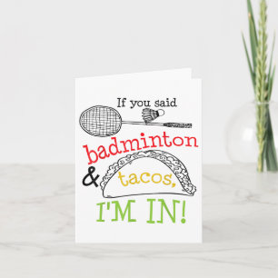 Carte Badminton &amp ; Tacos Im Dans Le Joueur De Sport 
