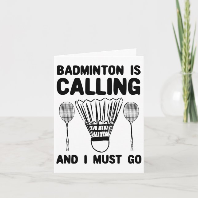 Carte Badminton Appelle Badminton Citation Drôle Badmint (Devant)