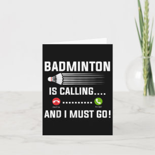 Carte Badminton Appelle Et Je Dois Aller Badminton Playe