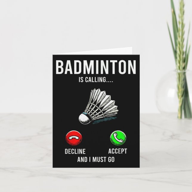 Carte Badminton Appelle Le Déclin Accepter Fun Dit (Devant)