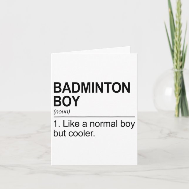 Carte Badminton Boy Noun Définition Shuttle Badminton Pl (Devant)