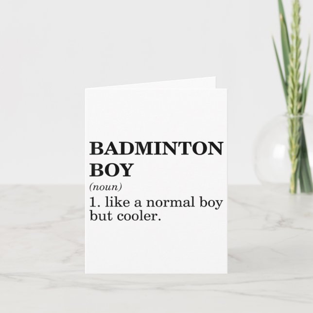 Carte Badminton Boy Noun Définition Shuttle Badminton Pl (Devant)