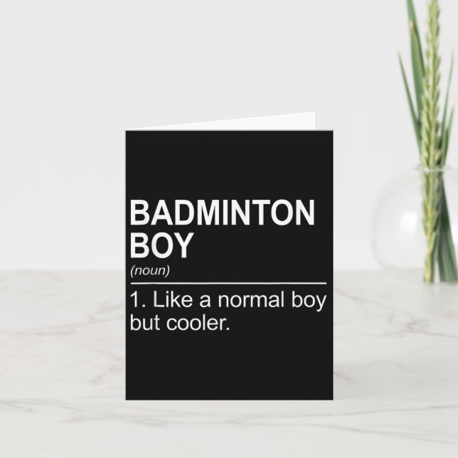 Carte Badminton Boy Noun Définition Shuttle Badminton Pl (Devant)