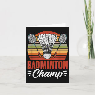 Carte Badminton Champ Racket Shutting Vintage Badminton