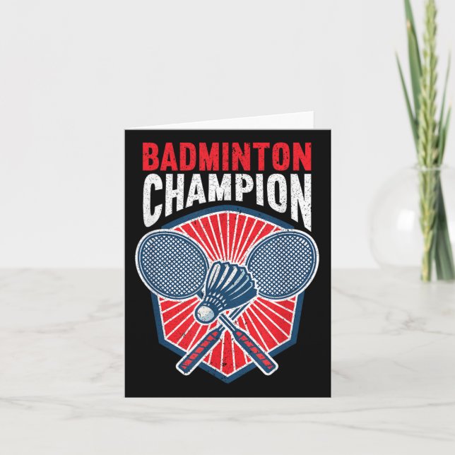 Carte Badminton Champion Funny Badminton (Devant)