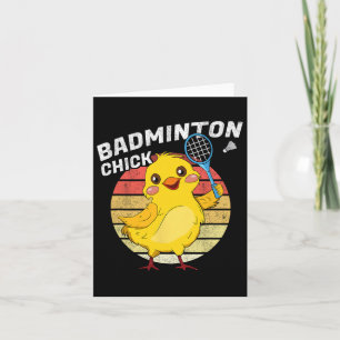 Carte Badminton Chick Retro Chicken Birdie Femmes Badmin