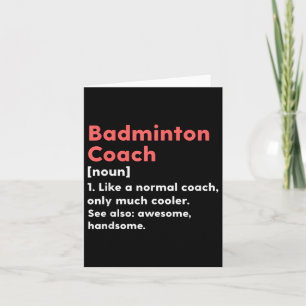 Carte Badminton Coach Définition Funny Trainer Perres ca