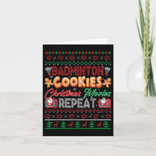 Carte Badminton Cookies Cinéma de Noël Répéter le pull