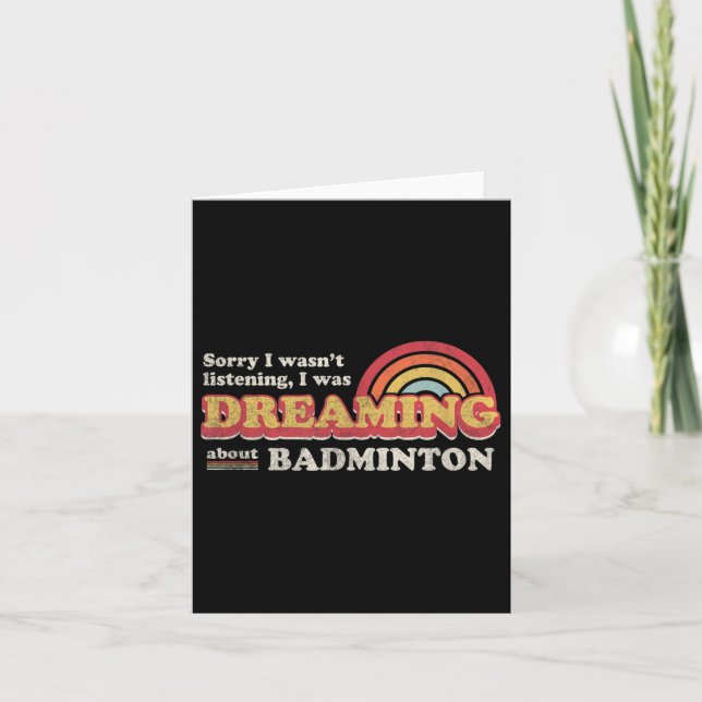 Carte Badminton Design, Écouter, Rêver De (Devant)