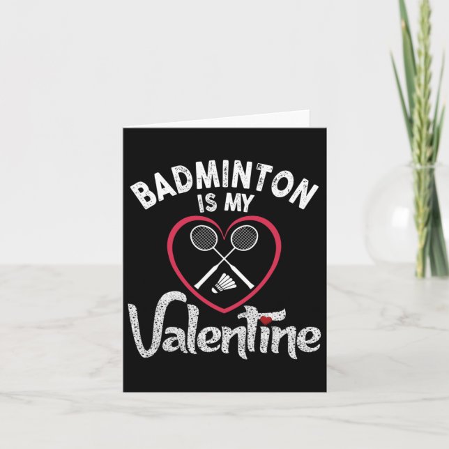 Carte Badminton drôle est mon coach de la Saint-Valentin (Devant)