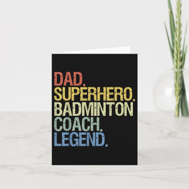 Carte Badminton Entraîneur Papa (Devant)