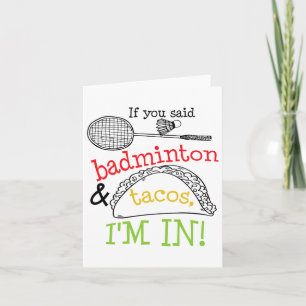 Carte Badminton Et Tacos Je Suis Dans Le Joueur De Sport