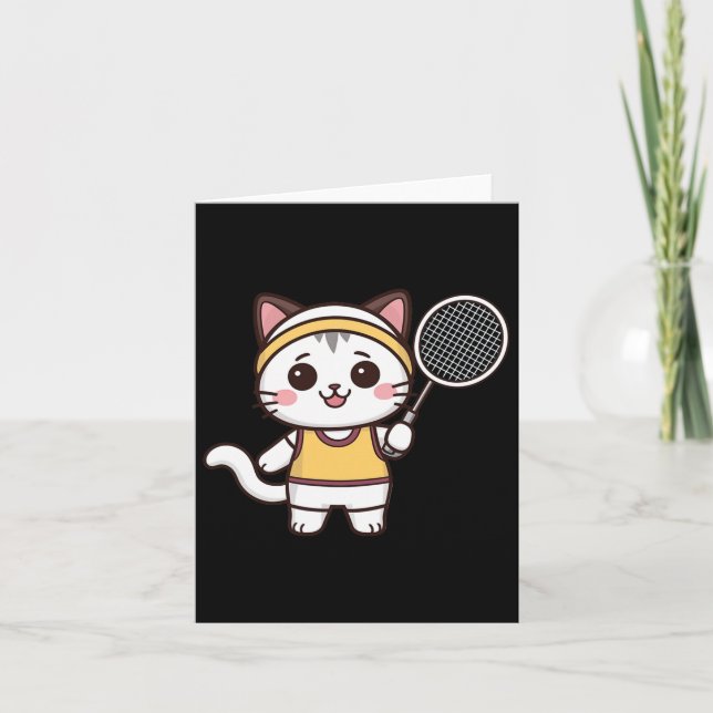 Carte Badminton Funny Chat Femmes Filles Joueuse de badm (Devant)