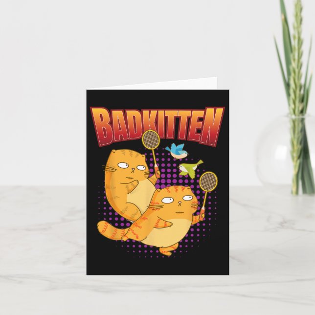 Carte Badminton I Badkitten Cat I Badminton Racket Shutt (Devant)