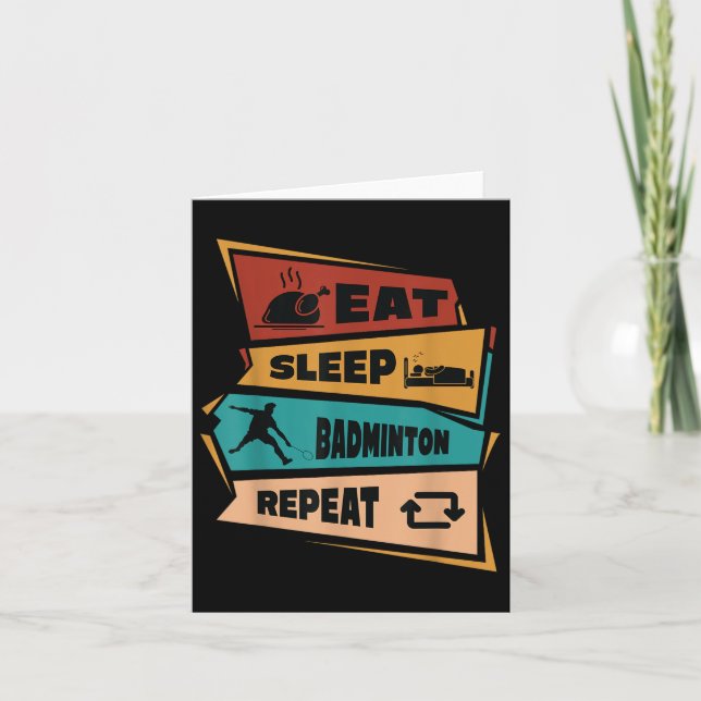 Carte Badminton Jeu Répéter Shuttle Retro Badminton Joue (Devant)