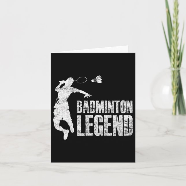 Carte Badminton Legend Racket Shuttle Joueur Badminton (Devant)