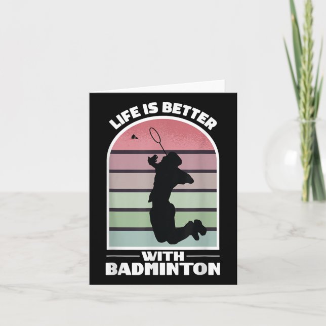 Carte Badminton Life Funny Shutting Retro Jeu (Devant)