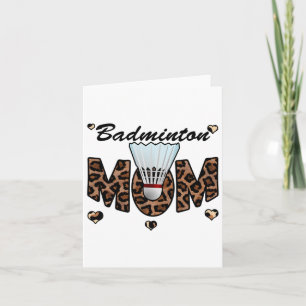 Carte Badminton Maman Leopard Funny Badminton Maman Mère