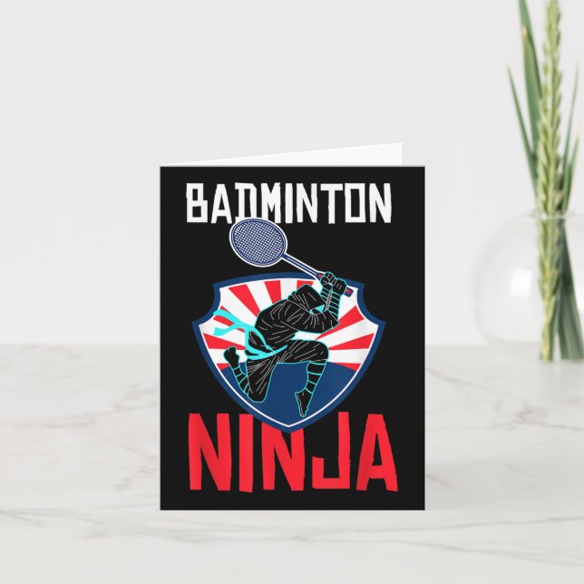 Carte Badminton Ninja Chemise Funny Joueur Badminton Bad (Devant)