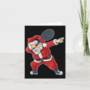 Carte Badminton Noël Dabbing Santa Claus avec Shutt