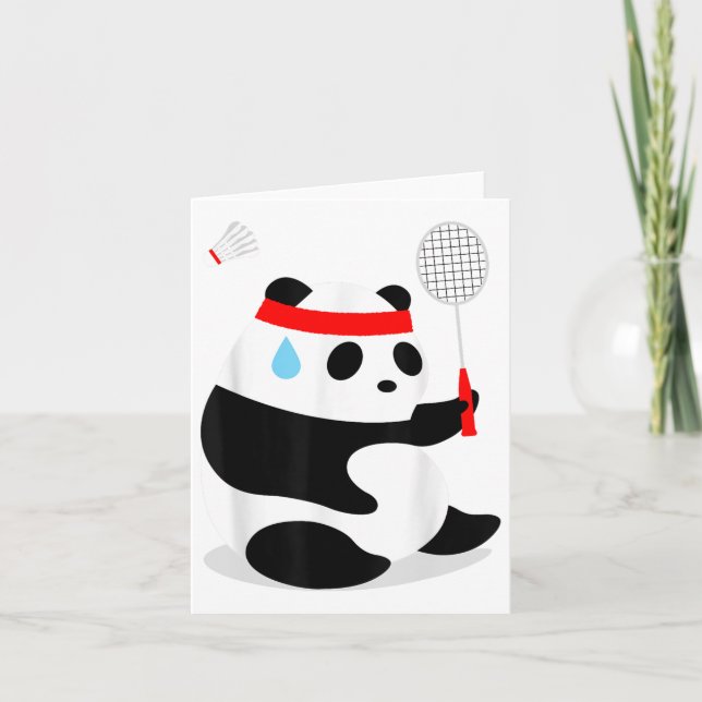 Carte Badminton Panda se faire suer disparu (Devant)