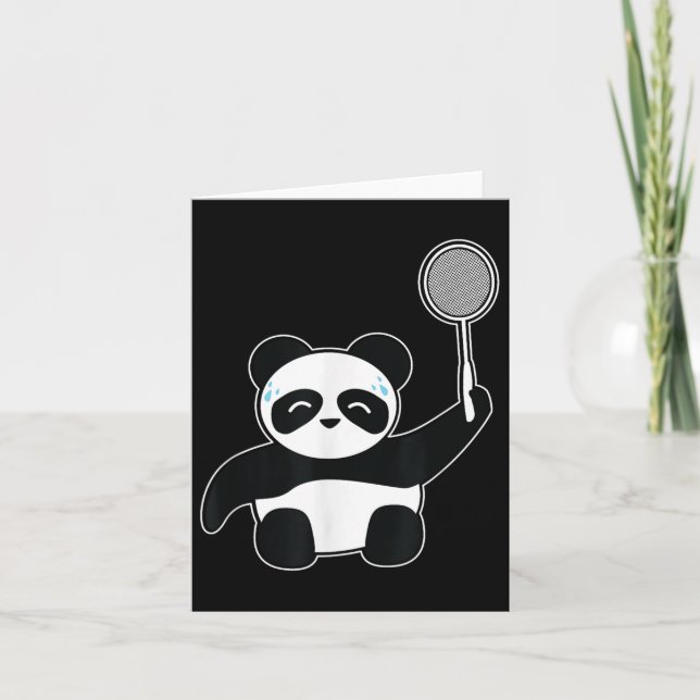 Carte Badminton Panda se suer (Devant)