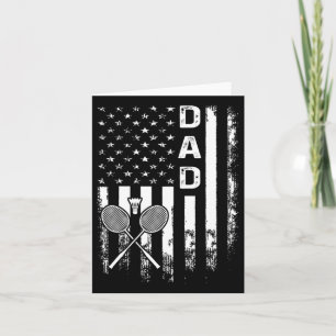 Carte Badminton Papa américain Drapeau Vintage Noël Noël