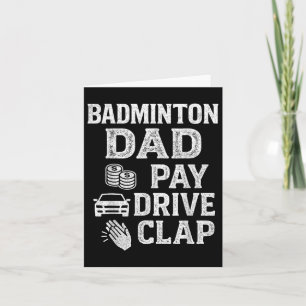 Carte Badminton Papa Paie Drive Clap Drôle Papa Duties F