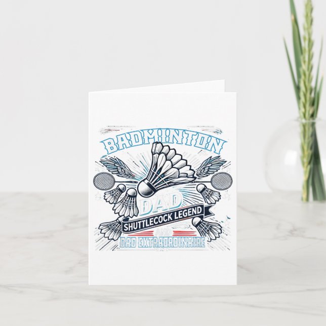 Carte Badminton Papa Shuttle Legend Funny Sports Design (Devant)