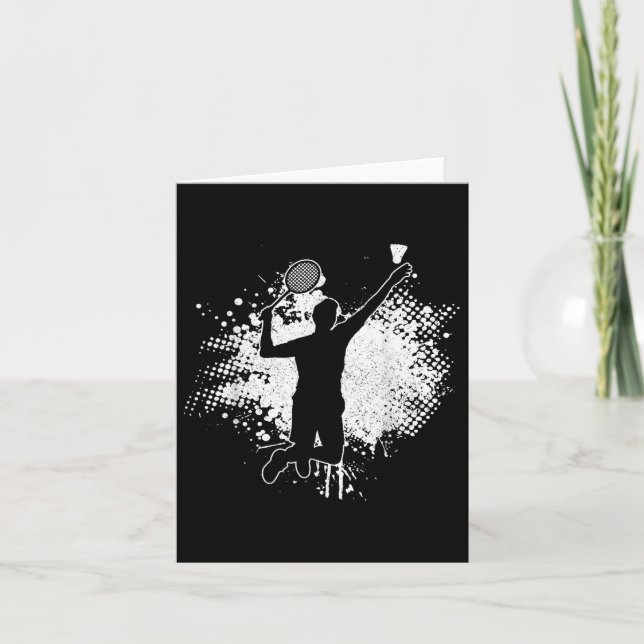 Carte Badminton Player Vintage Badminton (Devant)