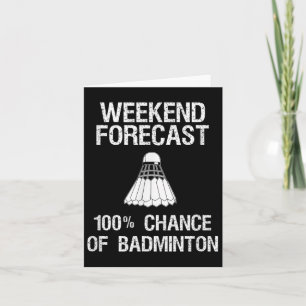 Carte Badminton - Prévisions de week-end drôle de badmin