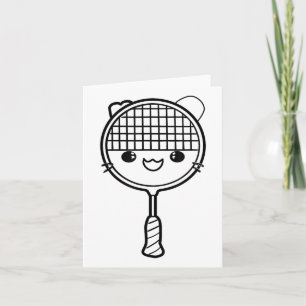 Carte Badminton Racket Cartoon Look Shuttle Jeu