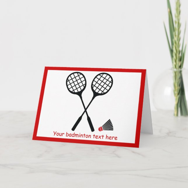 Carte Badminton racquet and shuttlecock horizontal (Devant)