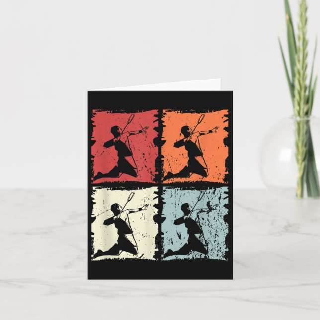 Carte Badminton Retro Badminton Player, Navette (Devant)