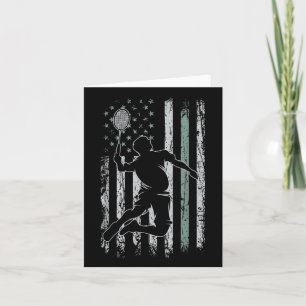 Carte Badminton Retro Usa Drapeau Navette 4 juillet Badm