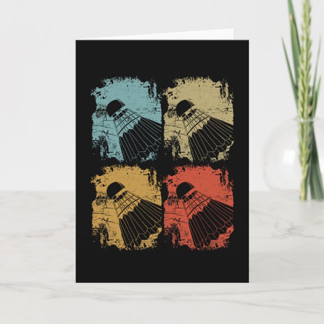 Carte Badminton Retro Vintage (Devant)