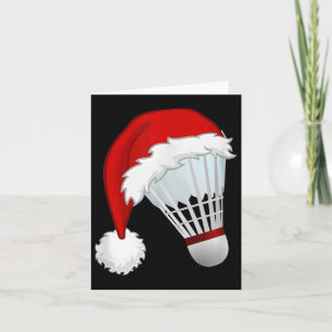 Carte Badminton Santa Hat Sports Noël