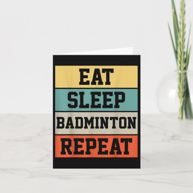 Carte Badminton Sport Player Retro Funny Cadeau (Devant)