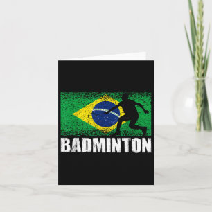 Carte Badminton Sport, Retro Brésil Drapeau, Brésil