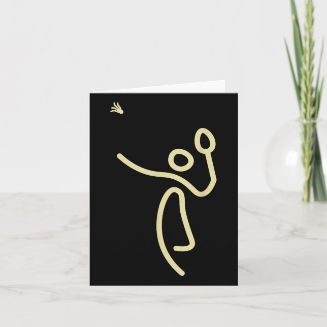 Carte Badminton Stick Man – Idée Cadeau Volant  (Devant)