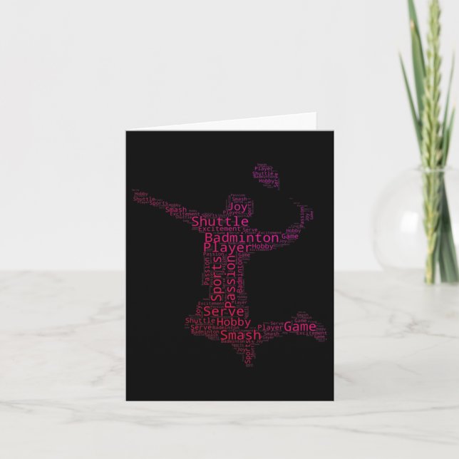 Carte Badminton Words Lover Cadeau Badminton Player Cade (Devant)