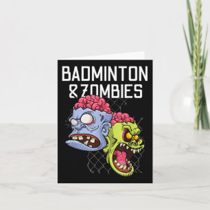 Carte Badminton Zombies Jeu de sport drôle Raquette Vola