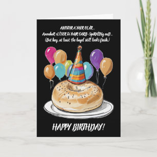 Carte Bagel arcastique Anniversaire avec Ballons