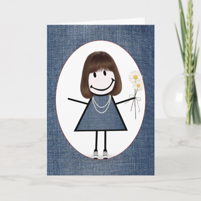 Carte Baguette d'anniversaire de l'ami Figure Girl (Devant)