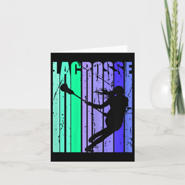 Carte Baguettes rétros de crosse d'anniversaire Lacrosse (Devant)