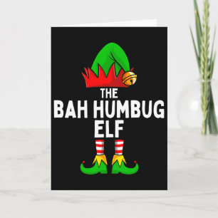 Carte Bah Humbug Elf Matching Famille Noël