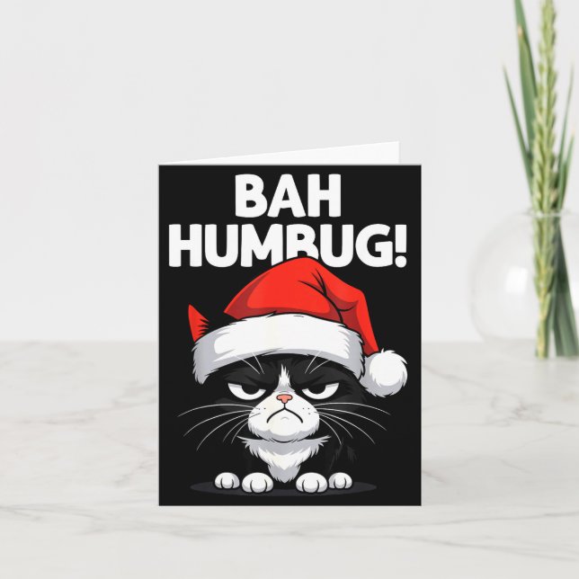 Carte Bah Humbug Funny Bad Cat Christmas Hater Cat Lover (Devant)
