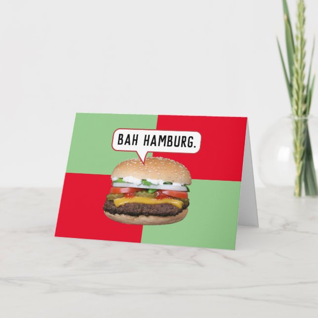 Carte Bah Humbug Hamburger Funny Christmas (Devant)