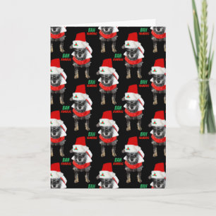 Carte Bah Humbug Noël Patron de Chien