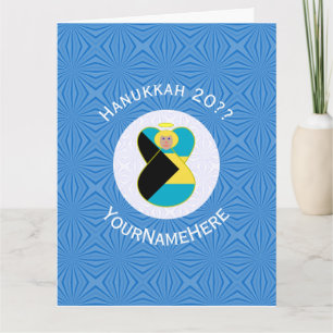 Carte Bahamas Blonde Ange de Hanukkah Drapeau Personnali